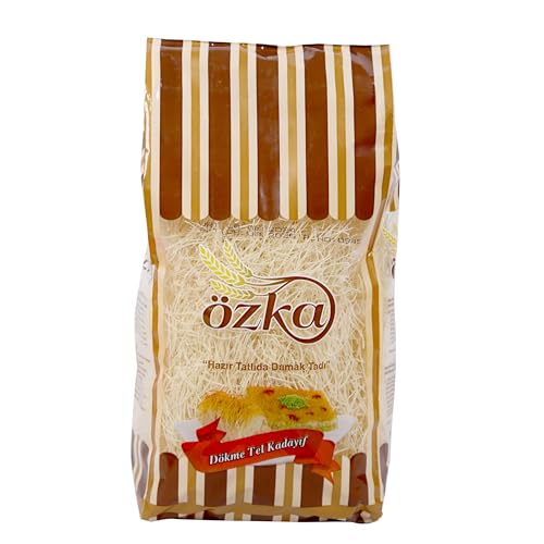 ÖZKA Premium Kataifi Shredded Phyllo Dough, Dried & Chopped for Viral Dubai Chocolate, Baklava, and Kunafa, Authentic Kadayif Pastry - 500g (1.1 lb)