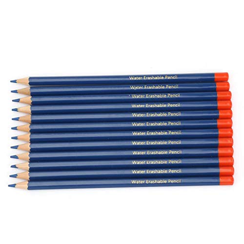 12 lápices de color azul con cuerpo de madera miniatura 6