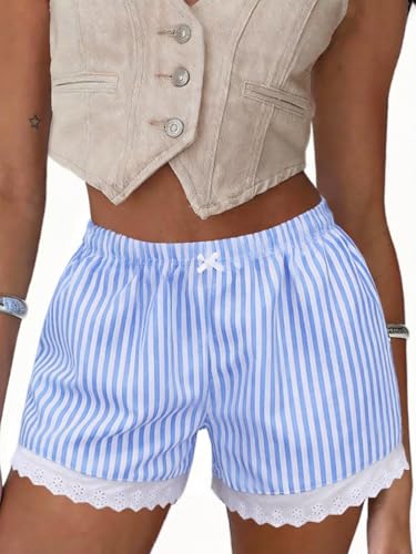 Image of Boxer Shorts for Women Pajama Gingham Shorts Casual Lounge Sleep Plaid Y2K Beach Bottoms for 2026 Summer