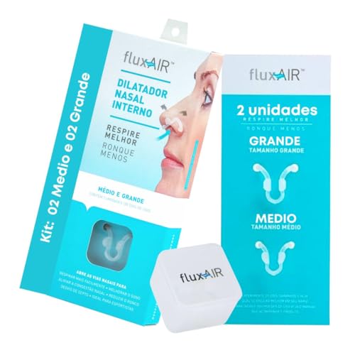 Kit 2 Dilatador Nasal Interno Flux Air - Tamanho Médio (M+G) Com Estojo Respire Melhor