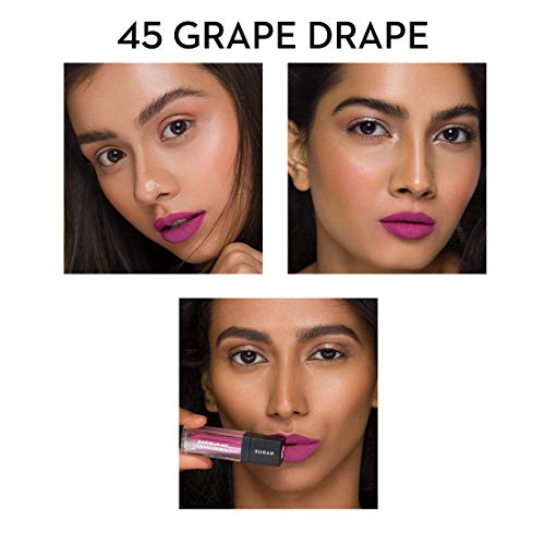 Image of SUGAR Cosmetics Smudge Me Not Liquid Lipsticks for Women | Transferproof & Waterproof | Lasts 12+ Hours | Matte Lipstick | 4.5ml - 45 Grape Drape (Deep Mauve with hints of Purple)