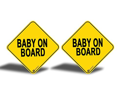 Zone Tech Baby On Board Vehicle Bumper Magnet - 2-Pack Premium Quality Convenient Reflective Baby On Board Vehicle Safety Funny Sign Bumper Magnet