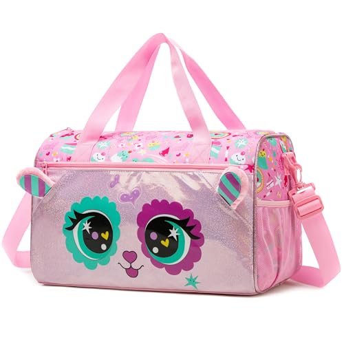 Kids Duffle Bag Girls Ballet Dance Bag Overnight Travel Bags for Girls Gymnastics Sports Bags for Kids with Shoe Compartment
