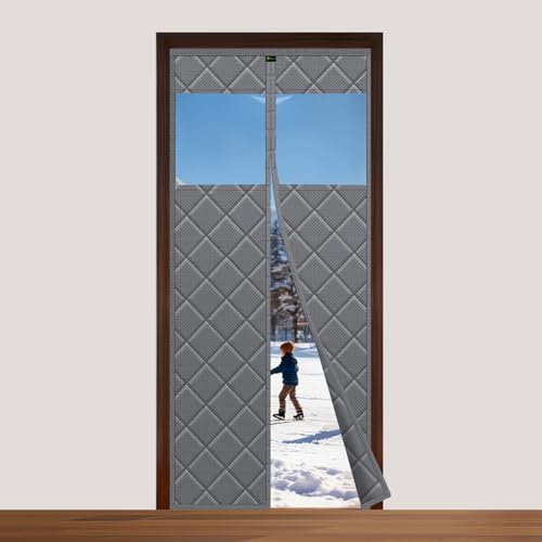 Cortina térmica magnética Sekey para puertas con ventana, impermeable y cortavientos, 80x200cm 2