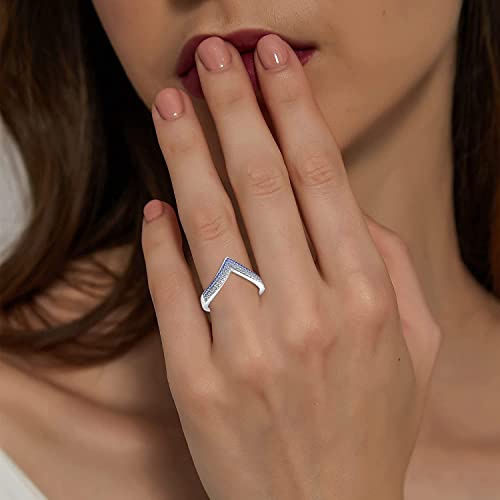 Starchenie Sterling Silver Cubic Zirconia Curved Wedding Bands for Women Ring Enhancer Guard for Engagement Rings,Women Rings Sterling Silver size5-103
