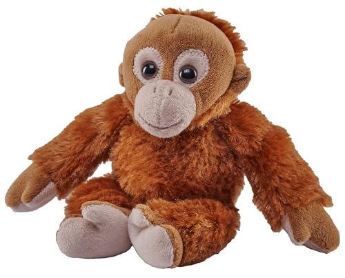 Wild Republic Pocketkins Eco Orang-Utan, Plüschtier, 12 cm, Plüschspielzeug, Hergestellt aus recycelten Materialien, Umweltfreundlich
