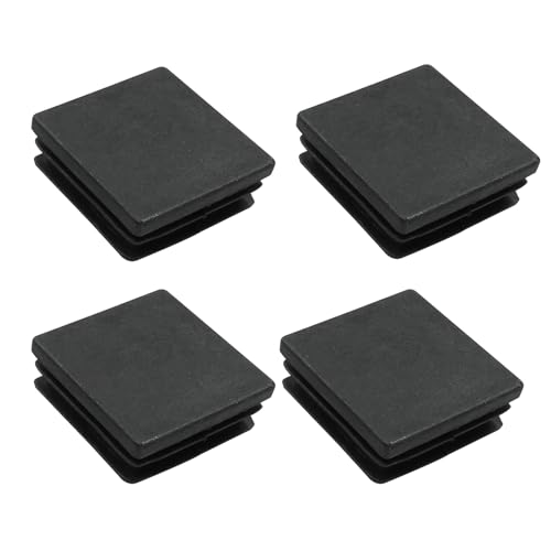 Image of Bonsicoky 4 Pack 1-1 /2 inch Square Plastic Plugs, Black Tubing End Caps Plugs Insert for Square Tube and Furniture Legs