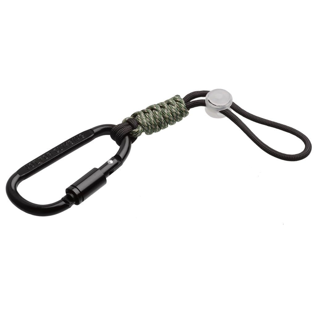 Harts Carabiner Paracord Key Ring, Durable Metal Construction, Strong Spring Action for Keys, Fobs and Tags (Green)