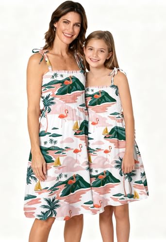 Image of SANGTREE Family Matching Hawaiian Outfits , Casual Beach Travel Clothes ,Vacation Clothing Set for Women & Men & Girls & Boys