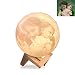 Produktbild Mond-Lampe, personalisierbar (Foto, Text, Muster) auf dem Mond, 3D-Druck, Mondkugel Licht, leuchtende Mondlampe, Touch-Wechsel in 2 Farben