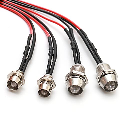Pxyelec 4 LED Lights Set Headlight Taillight Kit Accessories for Traxxas HSP Tamiya Redcat RC4WD Axial SCX10 RC Car Truck Tank Crawler(2 Red +2 White) - Image 4