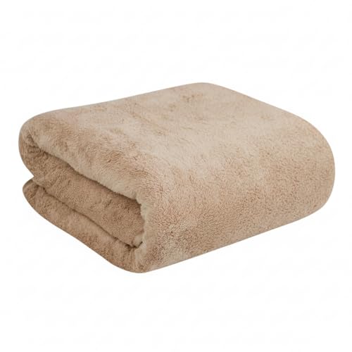 Image of Dribble Coral Fleece 450 GSM Bath Towel 70x140 cm | Ultra Soft, Quick Dry, Highly Absorbent | Lightweight & Skin-Friendly Towel for Bathroom, Gym & Travel, Brown