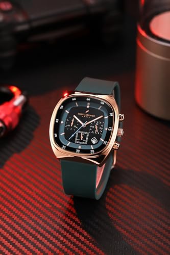 Image of Daniel Hechter Paris Bercy Collection Modern Multi Functional Watch for Men with Square Dial and Silicon Band-DHM1001