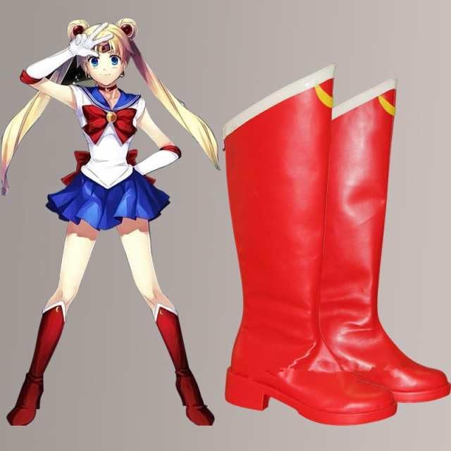 [ルガーノ] 美少女戦士 セーラームーン 月野 うさぎ 風 コスプレ専用靴 ブーツ コスプレ靴 [Qoo10] 美少女戦士セーラームーン 月野うさぎ コ