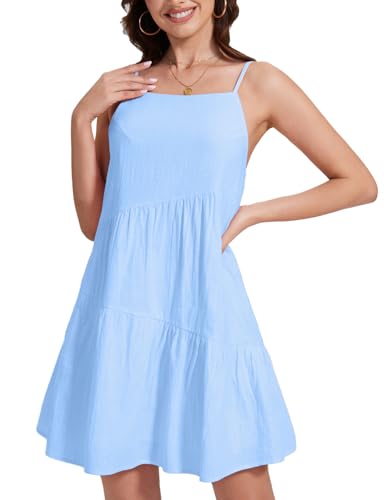 Robe d'été col en V FANCYINN à manches volants avec ceinture