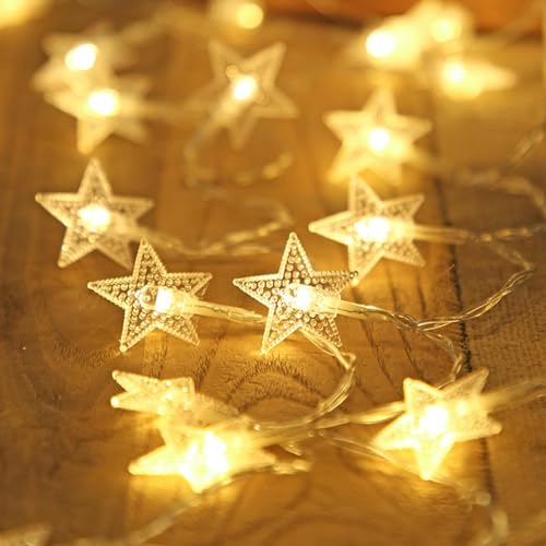 Stern Lichterkette Mit Stecker | 20 LED Lichterkette Für...
