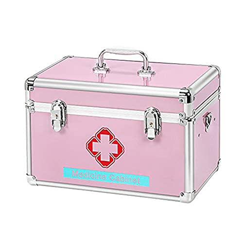 Armadietto dei medicinali con serratura Scatola per kit di pronto soccorso portatile Multi strati portatili Custodia per kit di alluminio Contenitore organizer per viaggi a cas