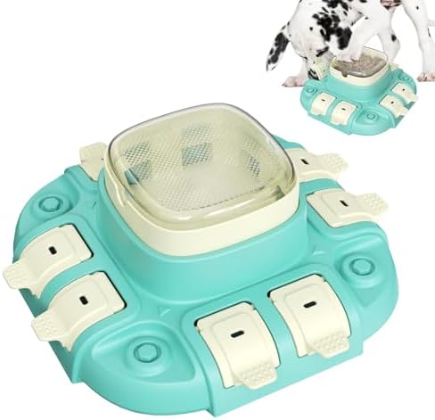 Dog Puzzle Toys Treat Dispensing Enrichment Toy for Smart Dogs, Interactive Brain Stimulation Toys for Puppies IQ Training, Slow Feeding Puzzles for Pet with 1 Replacement Cover Blue