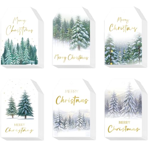 SerpizePaty 60Pcs Merry Christmas Tags with String