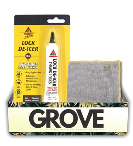 AGS Quick N Clean General Purpose Lock De-Icer 0.5 oz Bundle with...