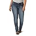Wrangler Women's Western Plus Size Rise Stretch Straight Leg Jean, Mid Wash, 20W x 30L