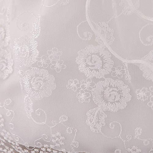Obeeii Baby Girl Christening Baptism Dress Toddler Flower Embroidery Tutu Gown Boutique First Holy Communion Photoshoot White 18-24 Months #TOP5