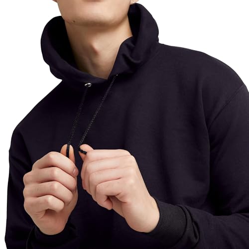Image of Hanes Men's, EcoSmart, Cotton-Blend Hooded Sweatshirt, Plush Fleece Pullover Hoodie