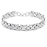 Größe: 22 centimeters Edelstahl Männer Herren Armband gold silber schwarz Königskette Königsarmband Armkette Hiphop Biker Männerschmuck Geschenk (Silber)