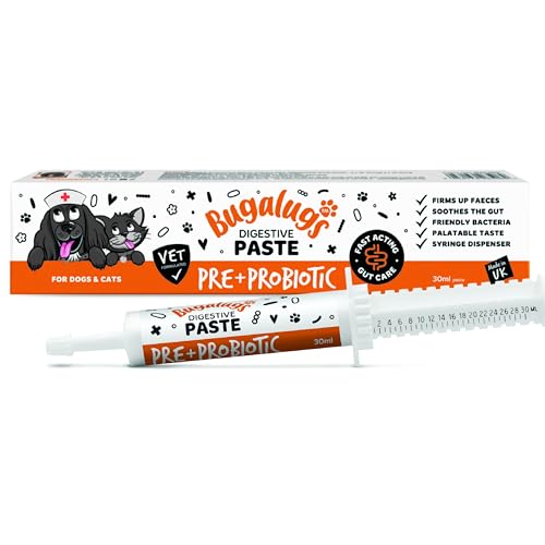 BUGALUGS Dog Probiotic Digestive Paste for Dog & Cat - Gut Health, Digestive Supplements with Fast-Acting Ingredients for Dogs & Cats (30ml)