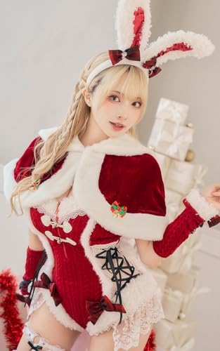 [Malymoon] コスプレ 衣装 仮装 クリスマス ベル ケープ サンタ帽 レッド マリームーン 10043 詳細画像2