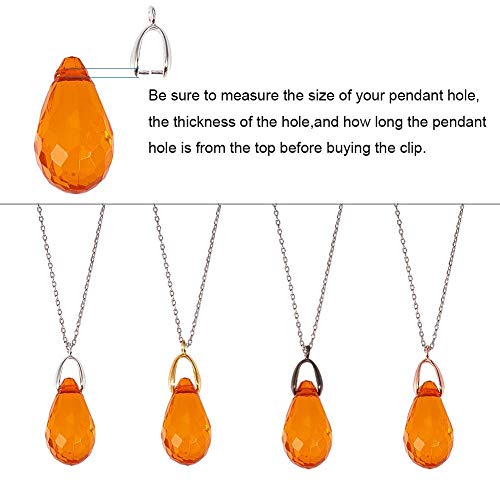 Ph Pandahall Pinch Clip, 100 Pieces 304 Stainless Steel Pinch Clip Bail Clasp Dangle Charm Bead Pendant Connector Findings For Earring Pendant Necklace Jewelry Making, 13X12X4.5Mm #TOP5