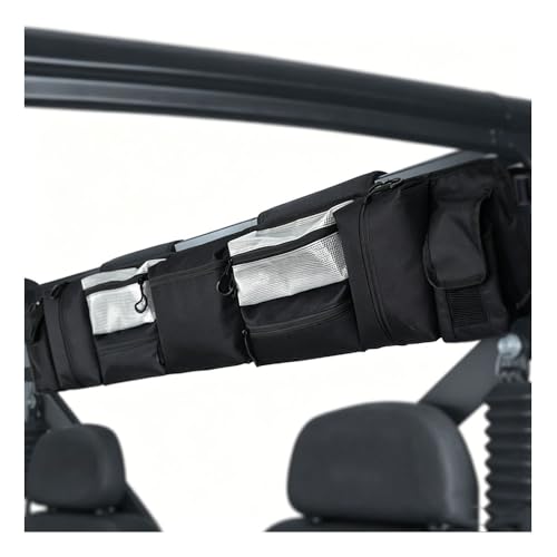 ZYLHDD UTV Front Bag for Honda Pioneer 520 2026 UTV Roll Cage Organizer Large Capacity Overhead Storage Bag Roll Cage Organizer Case