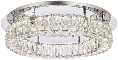 Elegant Lighting Indoor Modern Bright Home Decorative Ceiling Lighting Monroe 22 inch LED Single Flush Mount - Chrome