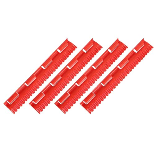Lot de 4 Etendoir Chaussette Rouge 32cm Séchoir Chaussette Plastique Antidérapant avec 32 Pinces à Linge, Cintre Chaussette Gain de Place Coupe Vent pour...