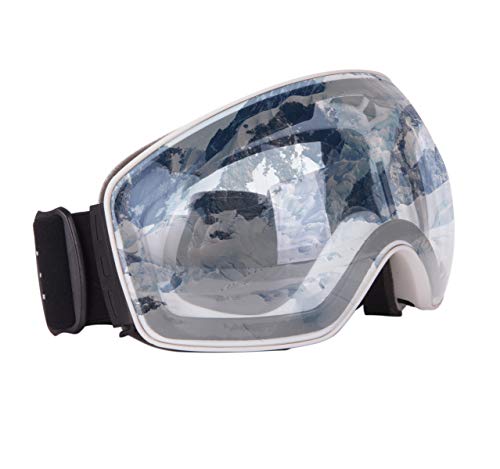 DODOING Ski Goggles, Winter Snow Sports Snowboard Goggles Over Glasses with Anti-Fog UV400