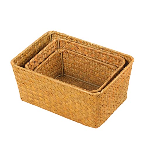 Levemolo Rattan Woven Storage Box Lightweight and Portable Tea Cake Basket Handmade Natural Design Multi Functional Organizer for Snacks and Dried Fruits S for Home Use