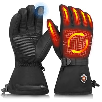 Rechargeable Heated Gloves for Men Women, 7.4V Electric Thermal Gloves,Winter Waterproof & Windproof Ski Glove for Outdoor Motorcycle Riding Hunting Fishing