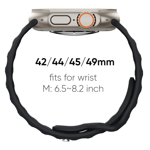 Image of Sport Bands 6-Pack Compatible with Apple Watch Ultra 3 /2 Band 49mm 46mm 45mm 44mm 42mm, Wide Soft Silicone Wristbands Waterproof Strap Men for iWatch Series 11 10 9 8 7 6 5 4 3 SE Ultra