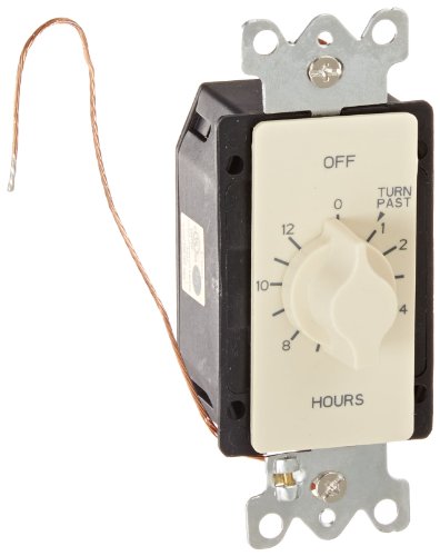 Tork A512H Spring-Wound In-Wall Twist Timer With 12-Hour Length And Ivory Faceplate, For Automatic Shutoff Of Fans Or Lights #TOP28