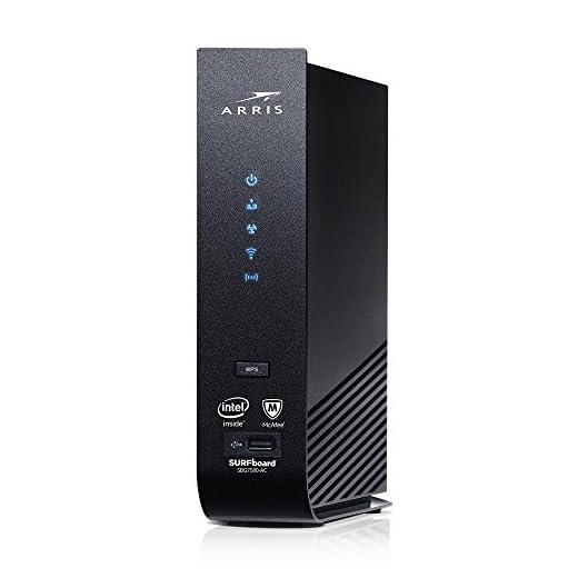 ARRIS SURFboard (32x8) DOCSIS 3.0 Cable Modem Plus AC1750 Dual Band Wi-Fi Router, Certified for Comcast Xfinity, Spectrum, Cox & more (SBG7580AC McAfee), SBG7580AC-MCAFEE, Black