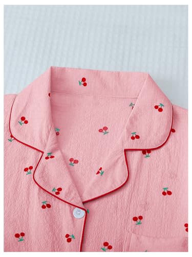 Image of Verdusa Pajamas For Women Set 2 Piece Summer Pajama Sets Cute Pjs Lounge Matching Button Shirt with Shorts