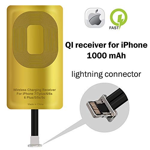 QI Receiver for IPhone 5-5c- SE- 6-6 Plus- 7-7 Plus- YTech IPhone Wireless Receiver- QI Receiver- Charging Receiver - QI Wireless Receiver IPhone- QI Receiver