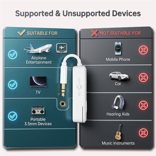 Bluetooth 5.3 Transmitter for Airplane Connect 2 Headphones or Airpods - image 4
