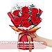 Mosstory Roses Bouquet 7-Piece Forever Flowers Bouquet Gift for Her Women Wife Mothers Anniversary Birthday Wedding (Red Roses)