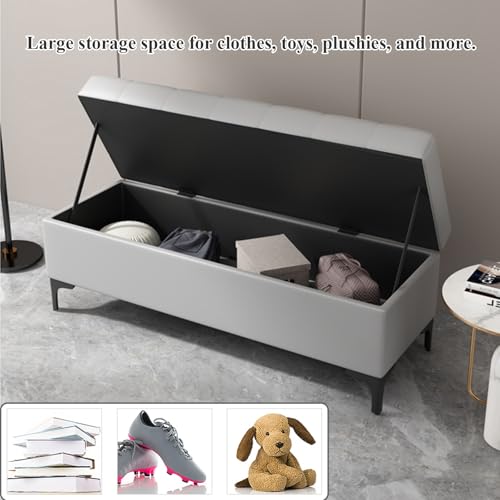 Élégant pouf et tabouret de rangement rectangulaire en tissu - 6