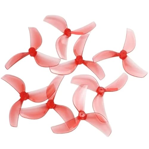 Hélices de 3 palas 45mm rojas con eje de 1mm para drones FPV racing