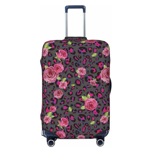 Rose Mix Leopard For Travel Luggage Cover Suitcase Protector Fits 18-32 Inch Travel Luggage Protector Elastic Luggage Anti-Scratch Suitcase Cover