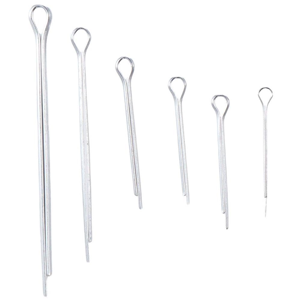 Upluckey Hair Pins 555 Pcs Stainless Steel Smooth Zinc Plated Cotter Pin Durable 4 Sizes Cotter Pins Assortment Kit Lock Systems - Image 4