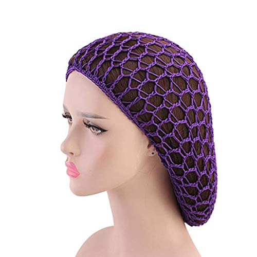 FRCOLOR Touca de rede de cabelo de crochê, 2 peças de toucas de dormir noturnas femininas touca de c