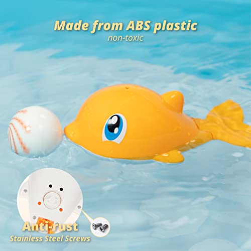 Duckboxx Xx Wind-Up Bath Toys Bundle (2 Pack) : Swimming Sea Turtles (Blue) & Dolphins (Yellow) For Kids 18M+ #TOP2